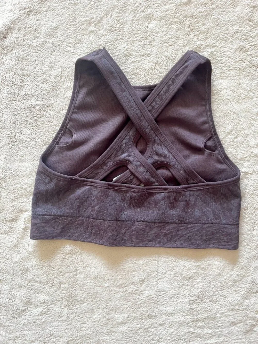 Gymshark Purple Pattern Matching Set | Scrunch Leggings S + Sports Bra M